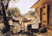 Vladimir Makovsky Making Jam oil on canvas